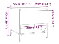 Mesa auxiliar de madera contrachapada gris Sonoma 50x46x50 cm