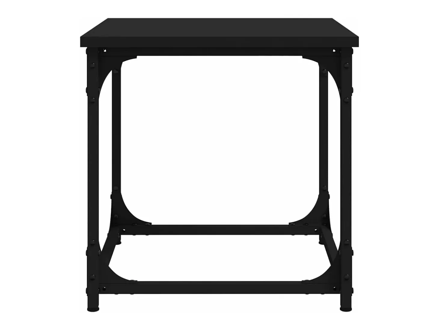 Mesa auxiliar de madera contrachapada negro 40x40x40 cm