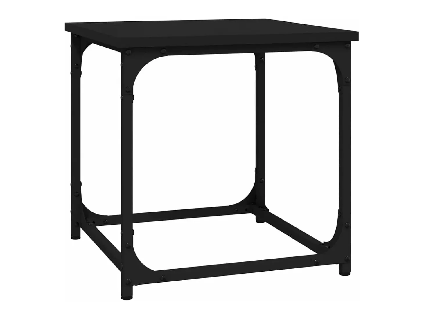 Mesa auxiliar de madera contrachapada negro 40x40x40 cm