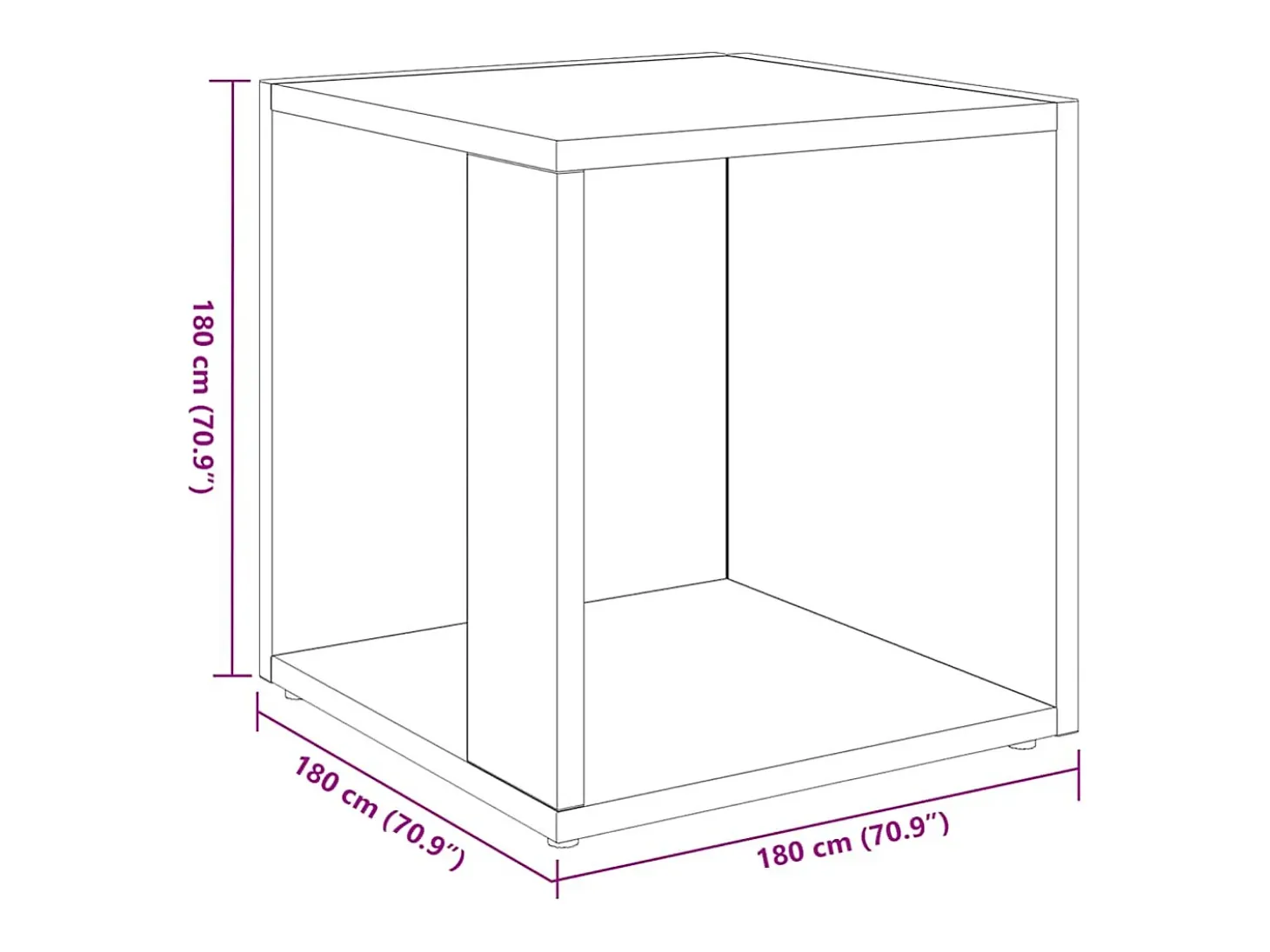 Mesa auxiliar de madera contrachapada blanco 33x33x34,5 cm