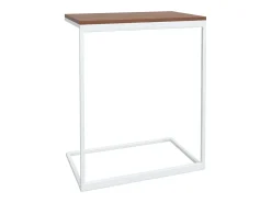 Mesa auxiliar de madera contrachapada blanco 55x35x66 cm