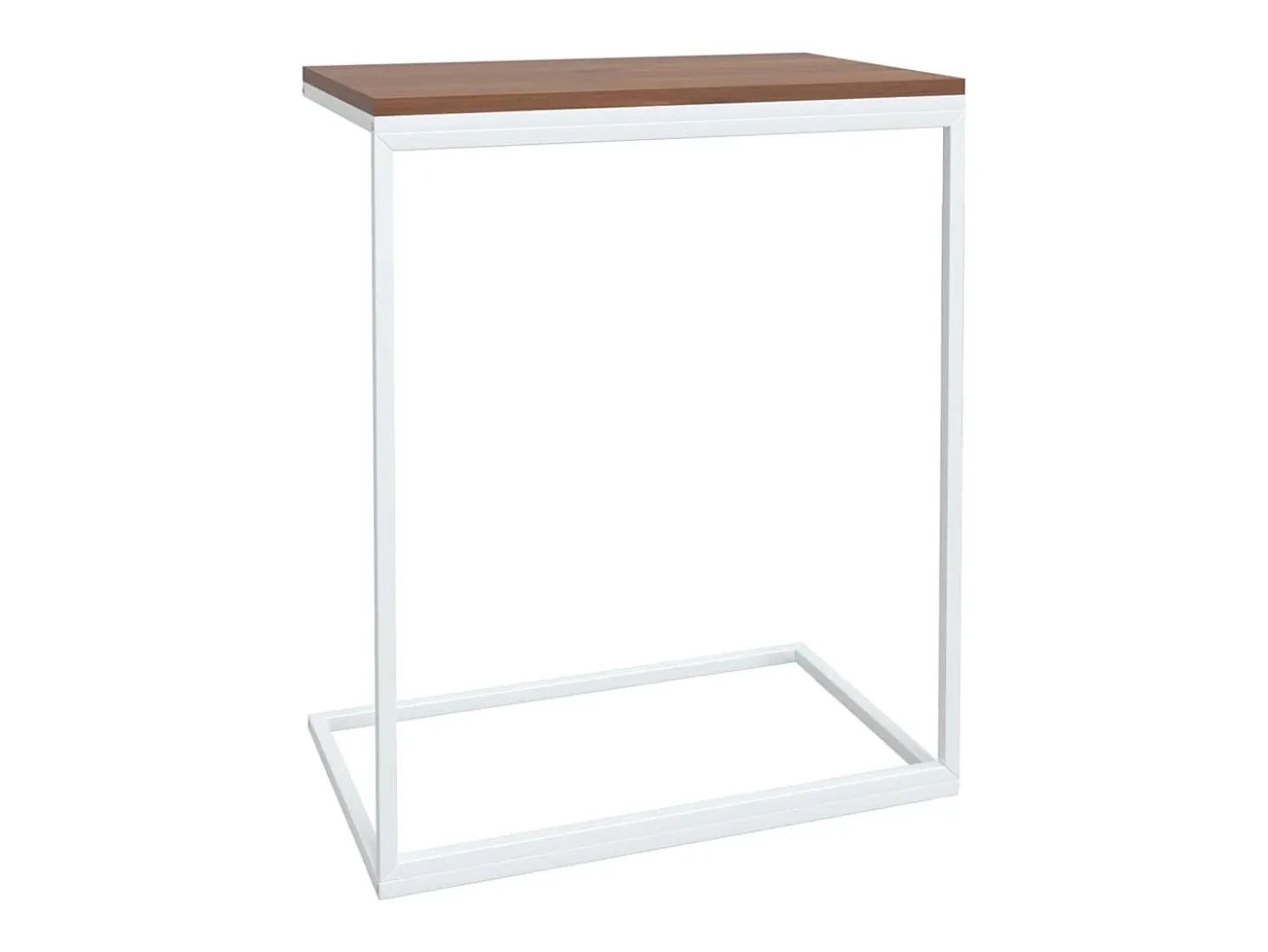 Mesa auxiliar de madera contrachapada blanco 55x35x66 cm