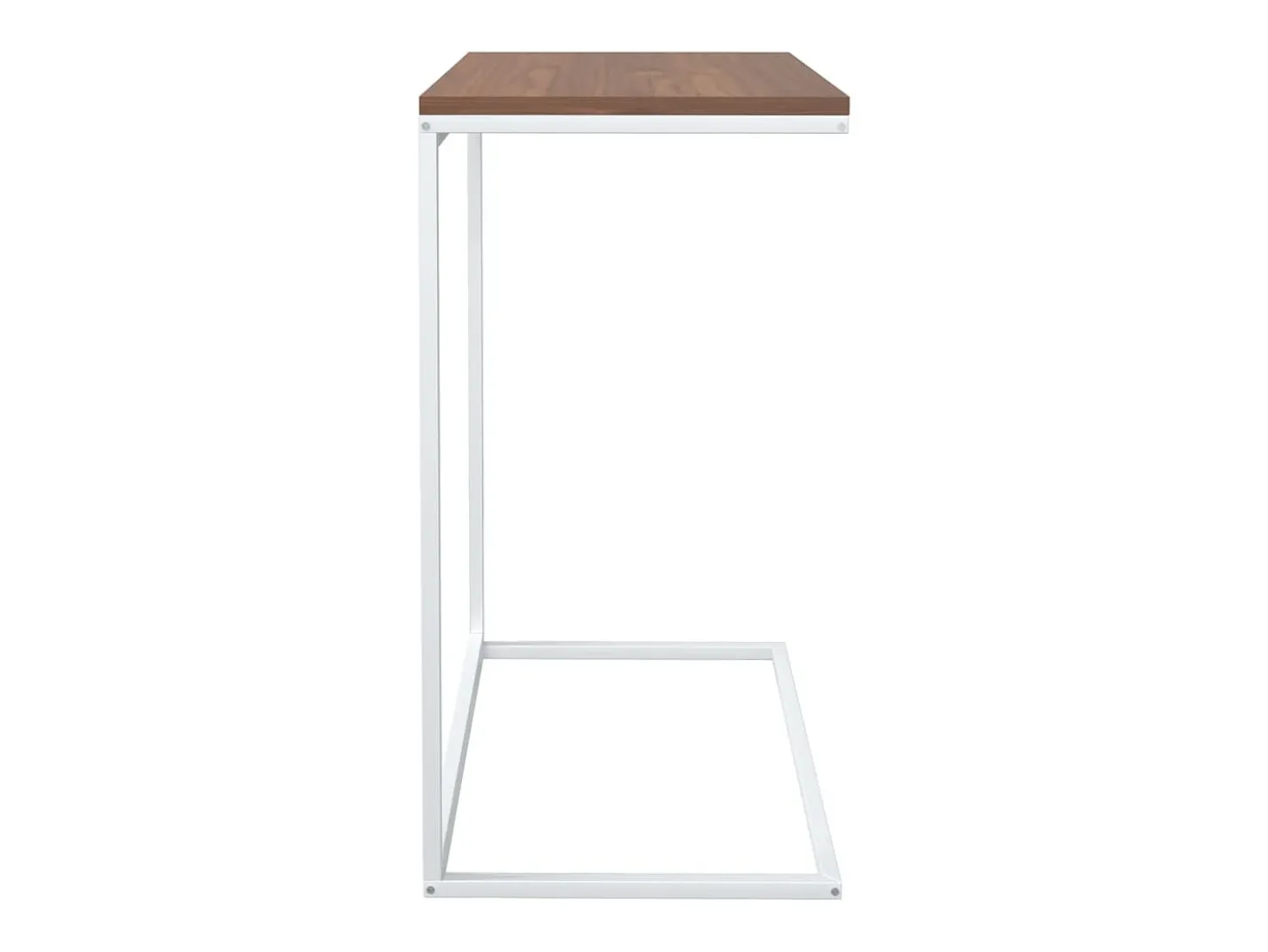 Mesa auxiliar de madera contrachapada blanco 55x35x66 cm