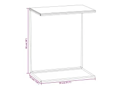 Mesa auxiliar de madera contrachapada blanco 55x35x66 cm