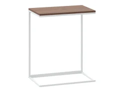 Mesa auxiliar de madera contrachapada blanco 55x35x66 cm
