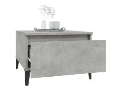 Mesa auxiliar de madera contrachapada gris hormigón 50x46x35 cm