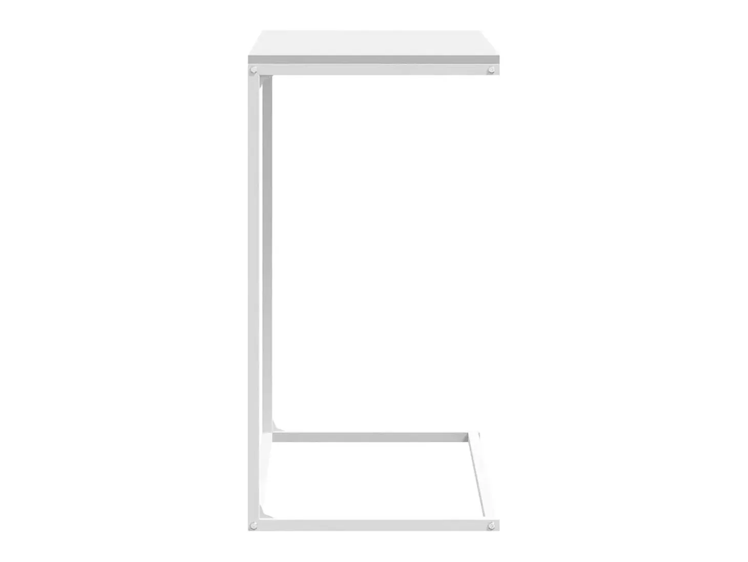 Mesa auxiliar de madera contrachapada blanco 55x35x66 cm