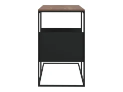 Mesa auxiliar de madera contrachapada negro 55x36x59,5 cm