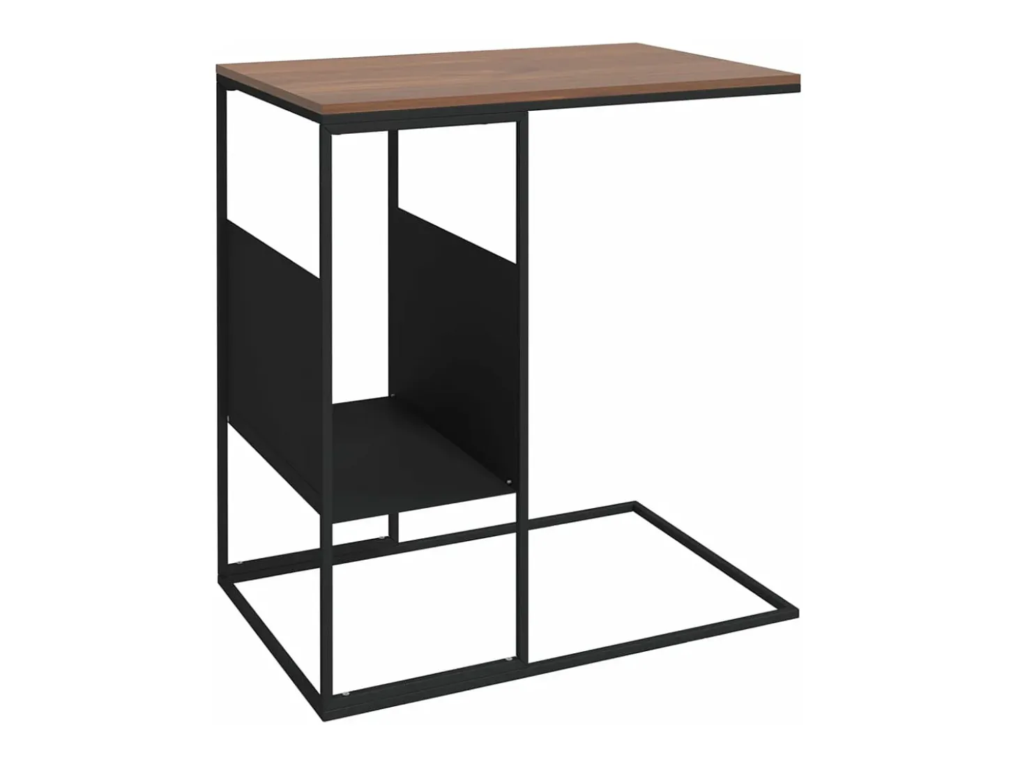 Mesa auxiliar de madera contrachapada negro 55x36x59,5 cm