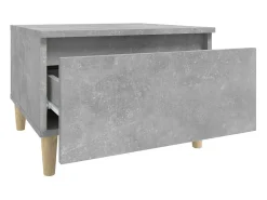 Mesa auxiliar de madera contrachapada gris hormigón 50x46x35 cm