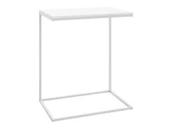 Mesa auxiliar de madera contrachapada blanco 55x35x66 cm ES417645