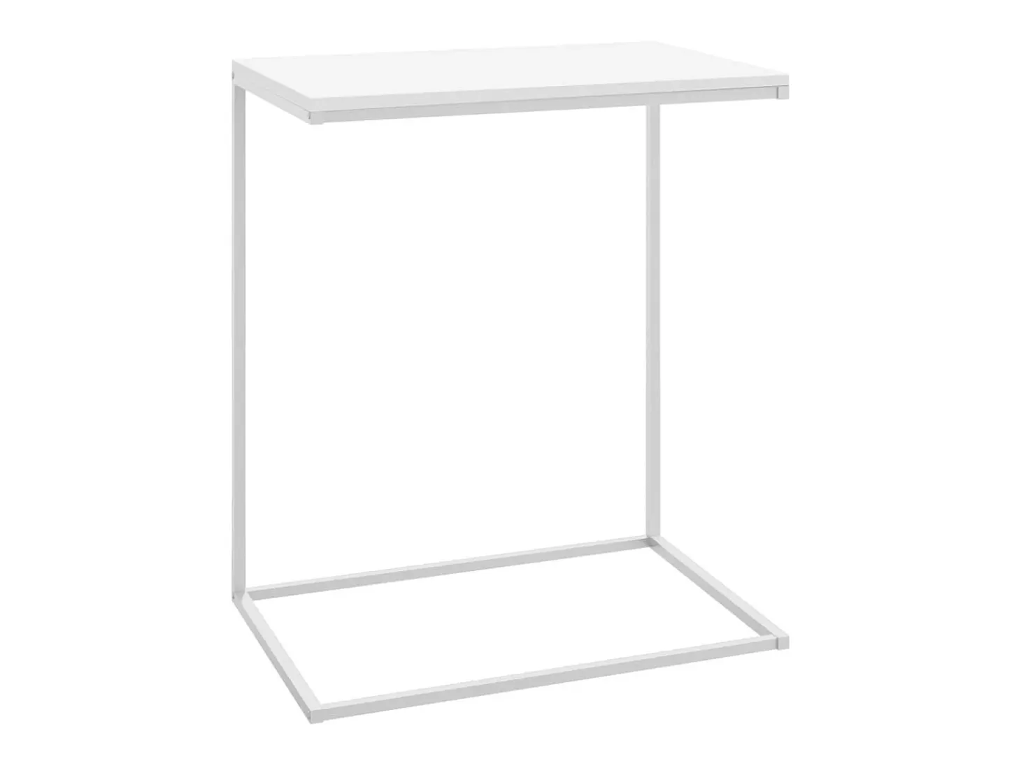 Mesa auxiliar de madera contrachapada blanco 55x35x66 cm ES417645