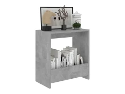 Mesa auxiliar de madera contrachapada gris hormigón 50x26x50 cm