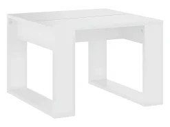 Mesa auxiliar de madera contrachapada blanco 50x50x35 cm