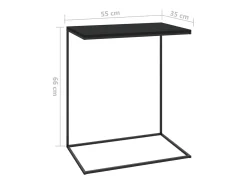 Mesa auxiliar de madera contrachapada negro 55x35x66 cm