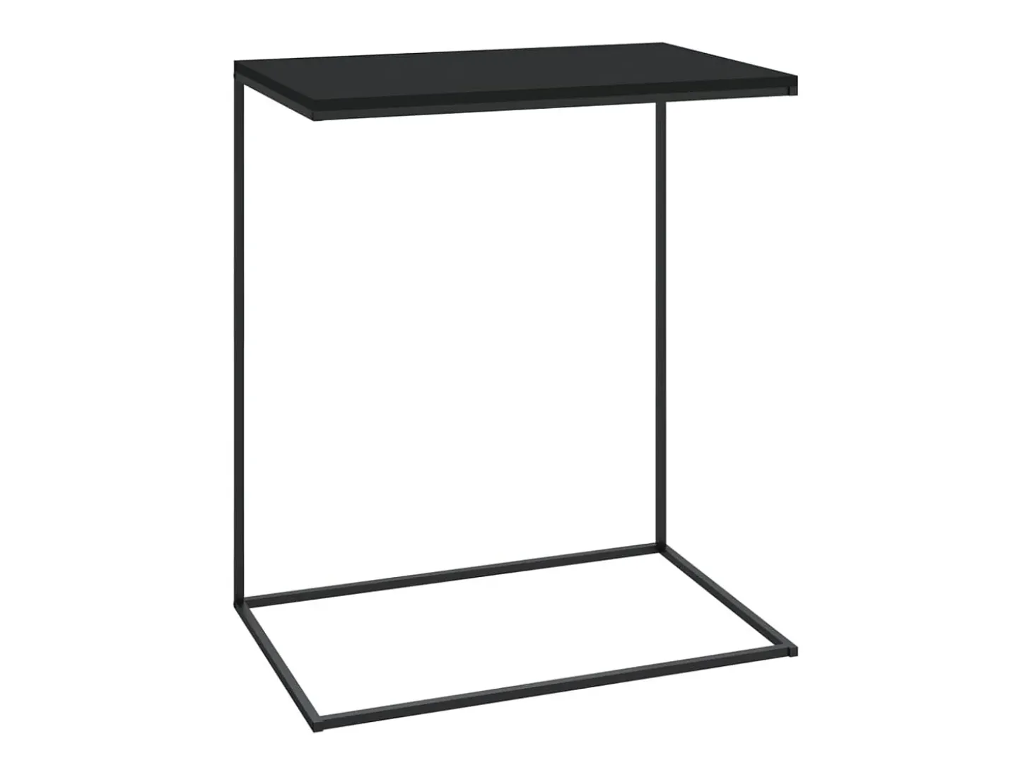 Mesa auxiliar de madera contrachapada negro 55x35x66 cm