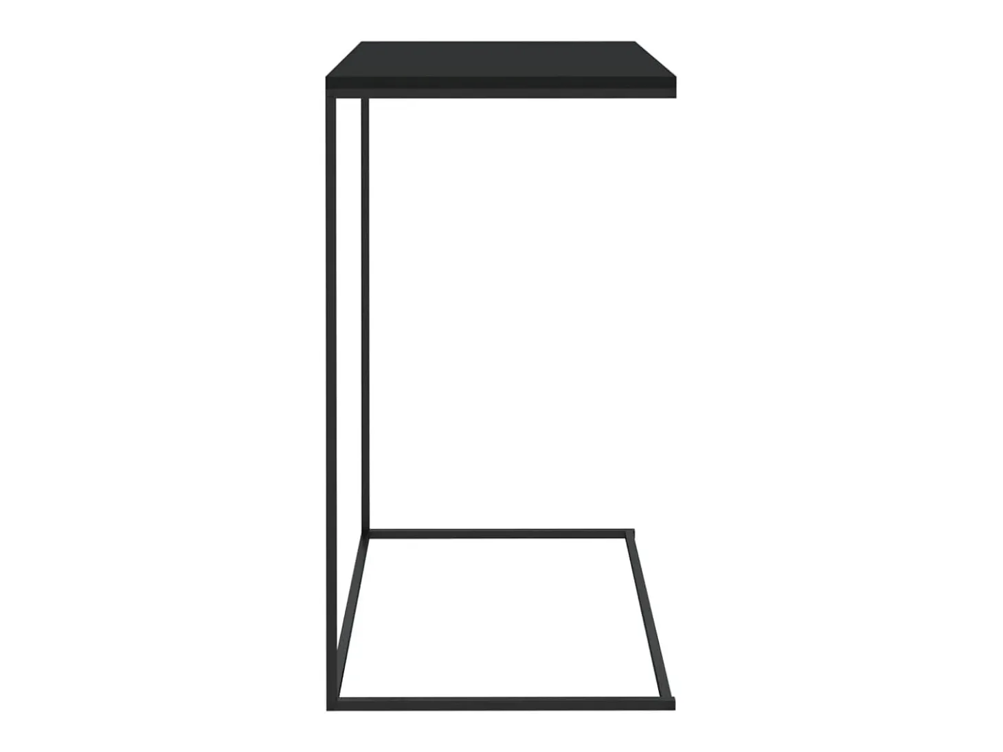 Mesa auxiliar de madera contrachapada negro 55x35x66 cm
