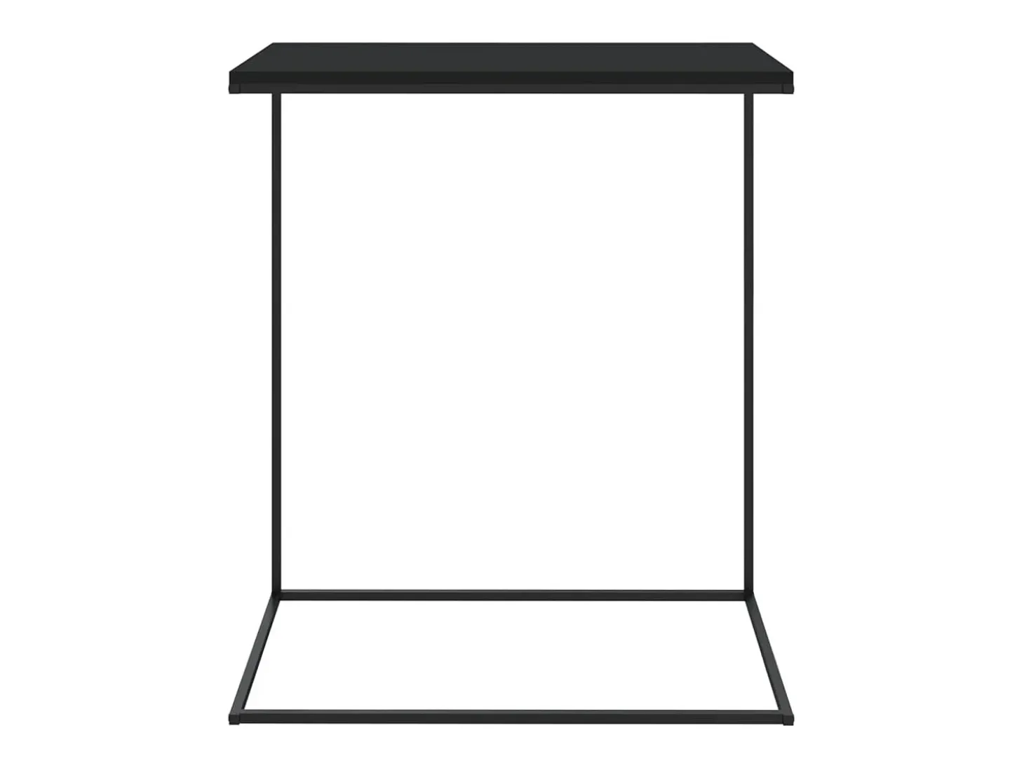 Mesa auxiliar de madera contrachapada negro 55x35x66 cm