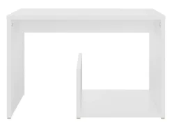 Mesa auxiliar de madera contrachapada blanco 59x36x38 cm