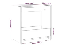 Mesa auxiliar de madera contrachapada envejecida 50x26x50 cm
