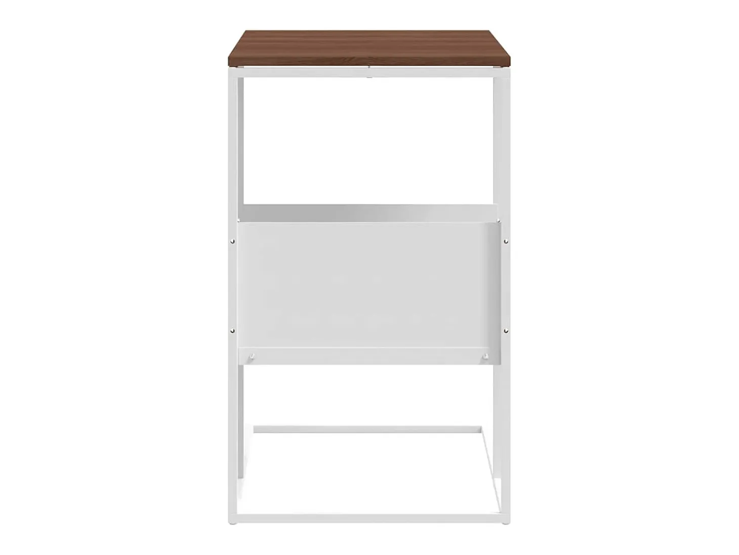 Mesa auxiliar de madera contrachapada blanca 55x36x59,5 cm