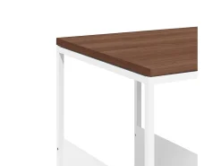 Mesa auxiliar de madera contrachapada blanca 55x36x59,5 cm