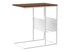 Mesa auxiliar de madera contrachapada blanca 55x36x59,5 cm