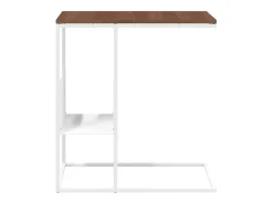 Mesa auxiliar de madera contrachapada blanca 55x36x59,5 cm