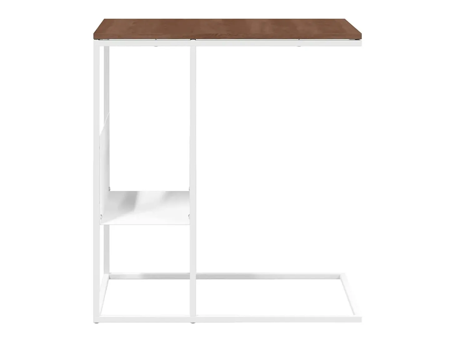 Mesa auxiliar de madera contrachapada blanca 55x36x59,5 cm