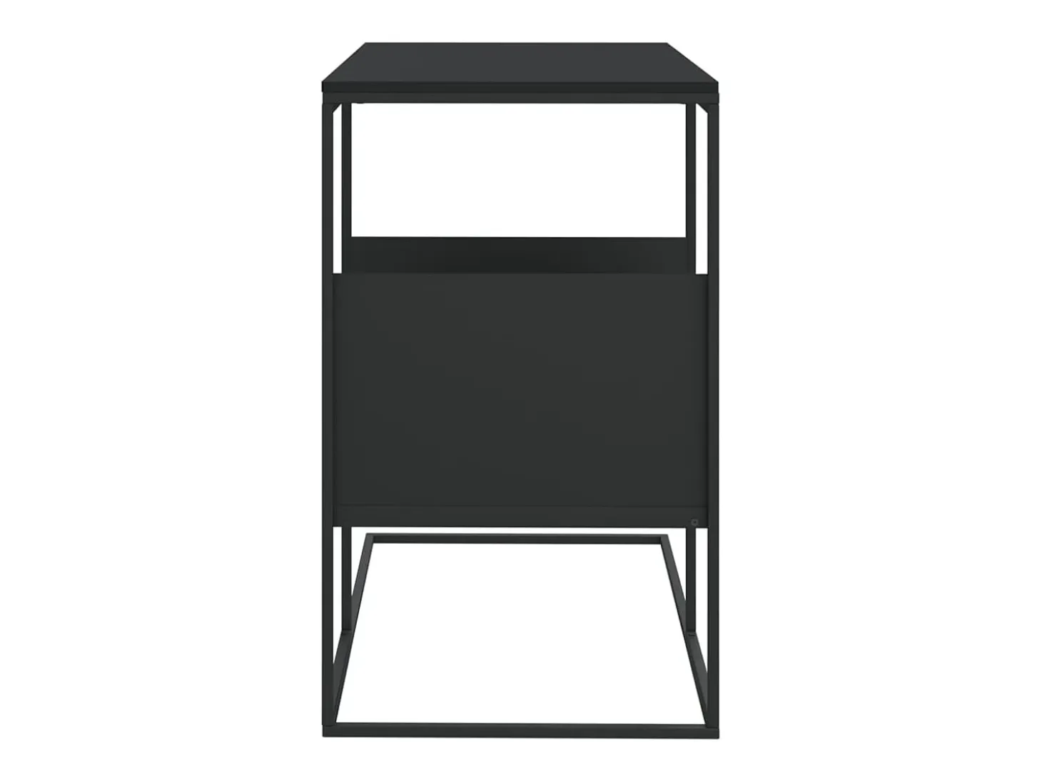 Mesa auxiliar de madera contrachapada negra 55x36x59,5 cm