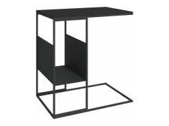 Mesa auxiliar de madera contrachapada negra 55x36x59,5 cm