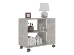 Mesa auxiliar de madera contrachapada gris hormigón 70x35x55 cm