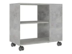 Mesa auxiliar de madera contrachapada gris hormigón 70x35x55 cm