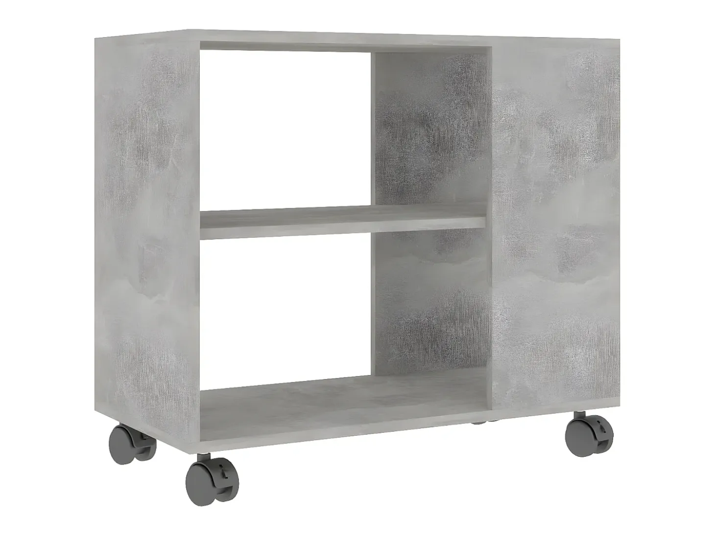 Mesa auxiliar de madera contrachapada gris hormigón 70x35x55 cm