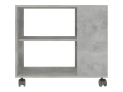 Mesa auxiliar de madera contrachapada gris hormigón 70x35x55 cm