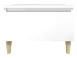 Mesa auxiliar de madera contrachapada blanco brillo 50x46x35 cm