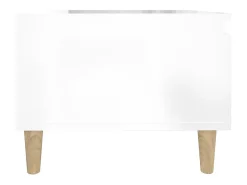 Mesa auxiliar de madera contrachapada blanco brillo 50x46x35 cm