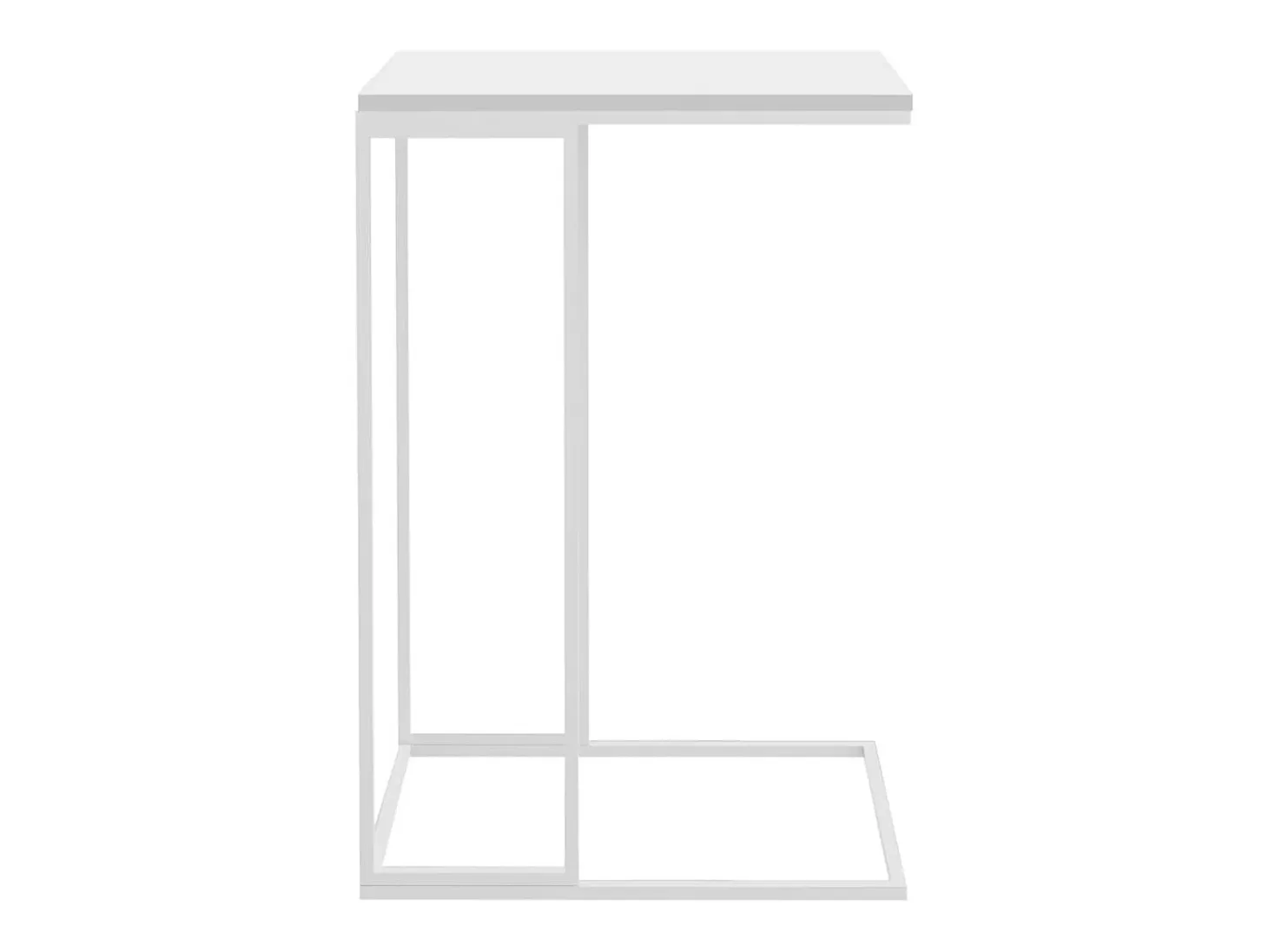 Mesa auxiliar de madera contrachapada blanco 40x30x59 cm ES981352