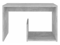 Mesa auxiliar de madera contrachapada gris hormigón 59x36x38 cm