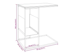 Mesa auxiliar de madera contrachapada blanco 55x36x59,5 cm