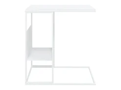 Mesa auxiliar de madera contrachapada blanco 55x36x59,5 cm
