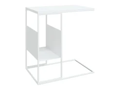 Mesa auxiliar de madera contrachapada blanco 55x36x59,5 cm