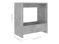 Mesa auxiliar de madera contrachapada gris hormigón 50x26x50 cm