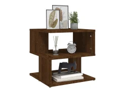Mesa auxiliar de madera contrachapada marrón roble 40x40x40 cm