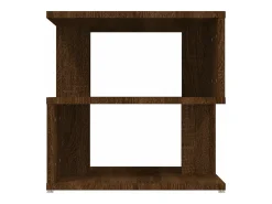 Mesa auxiliar de madera contrachapada marrón roble 40x40x40 cm