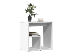 Mesa auxiliar de madera contrachapada blanco 50x30x50 cm ES311080