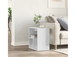 Mesa auxiliar de madera contrachapada blanco 50x30x50 cm ES311080