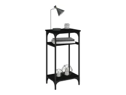Mesa auxiliar de madera contrachapada negra 40x30x75 cm ES156432