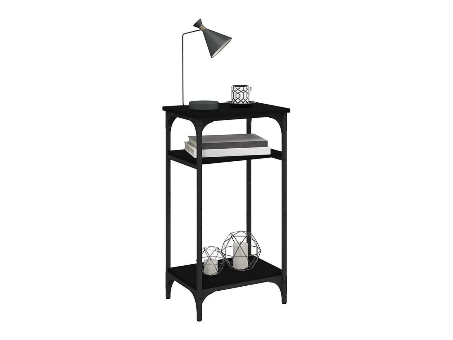 Mesa auxiliar de madera contrachapada negra 40x30x75 cm ES156432