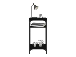 Mesa auxiliar de madera contrachapada negra 40x30x75 cm ES156432